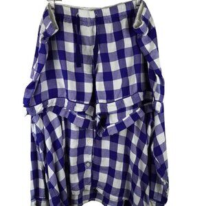 J.Crew 3X Blue & White Gingham‎ Modal Pajama Set